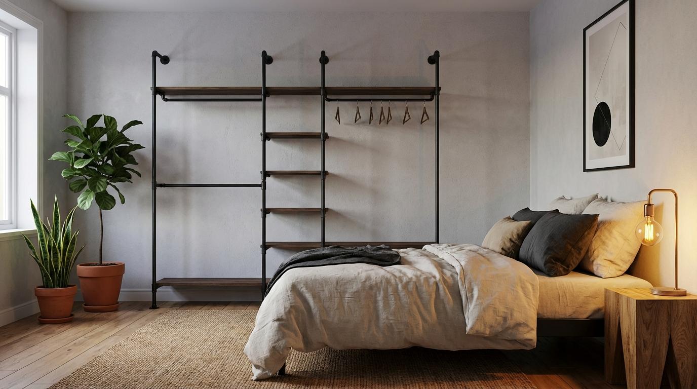 Stilvoll organisierte offene Garderobe
